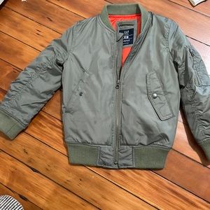 good used condition boys Gap Bomber jacket size XS (4-5). green.